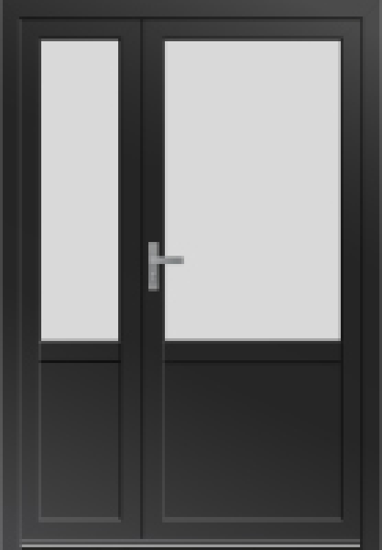 Входная двухстворчатая дверь улица-дом KALEVA DOORS ALUVET GLASS STANDART, 221112