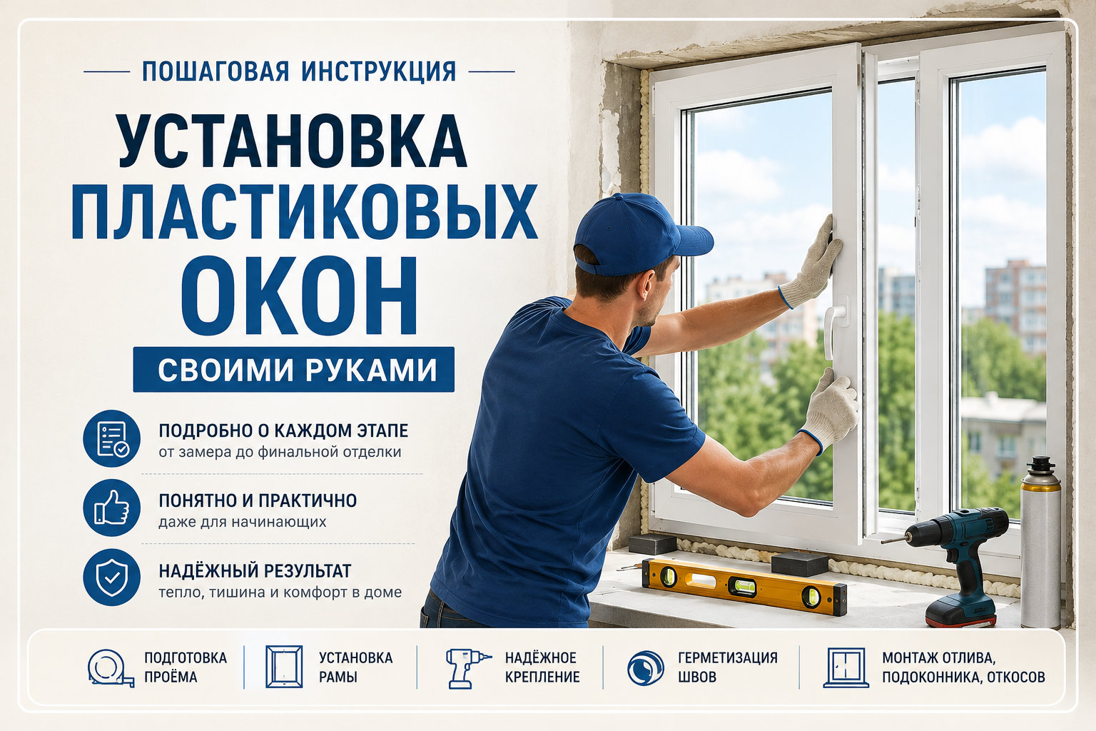 Как установить пластиковое окно своими руками: инструкция