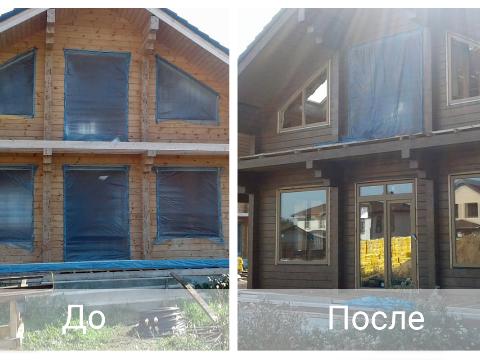 Установили окна и входные двери в коттедже